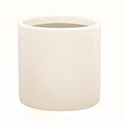 DEPLA LANE Lumero Fiberstone Cylinder Planter (14.0" Pot Opening x 15.7" D x 15.7" H) Smooth Finishes, Lightweight, Durable, UV Resistant, Minimalist Decor, Indoor Outdoor Plant Pot (XL, Cream White)