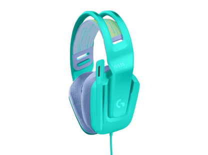 Logitech G335 Wired Gaming Headset, with Flip to Mute Microphone, 3.5mm Audio Jack, Memory Foam Earpads, Lightweight - Mint