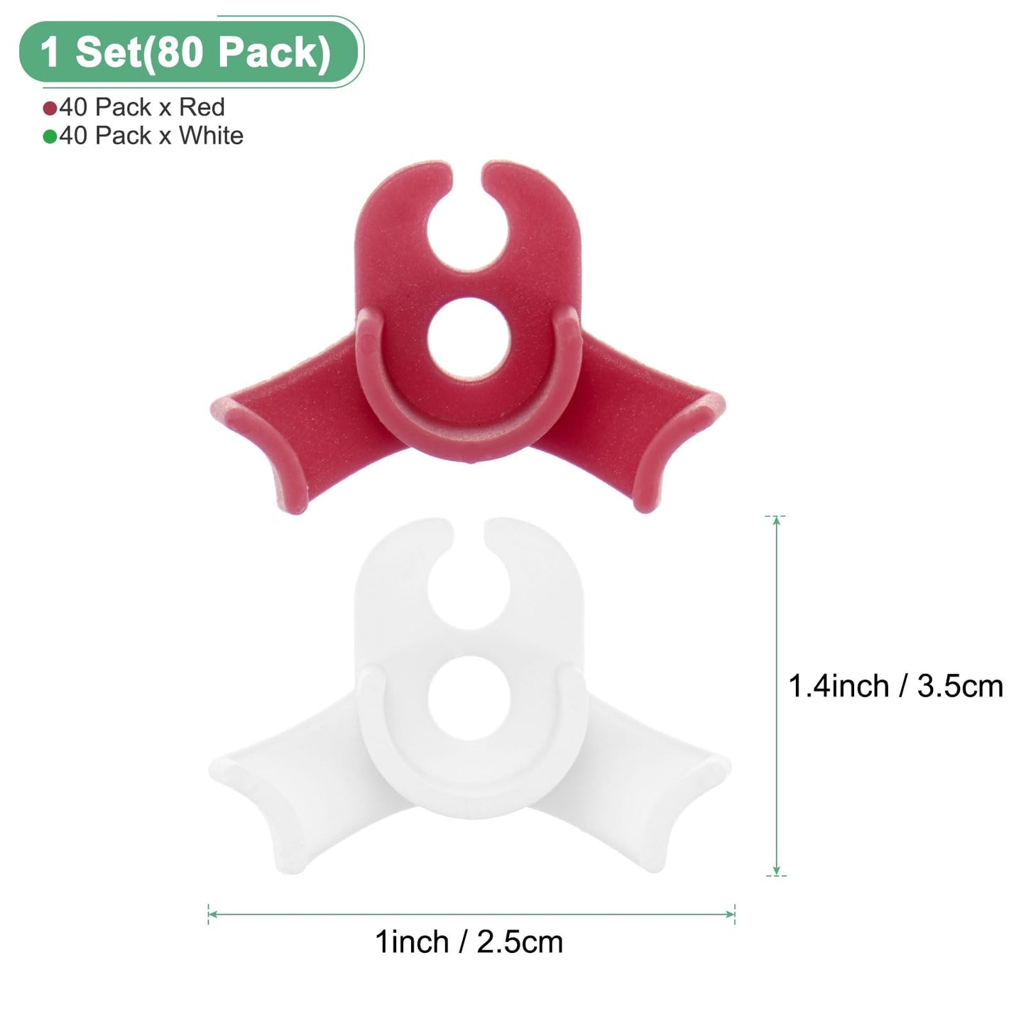 M METERXITY 80-Pack Plant Bender, 1.4x1 Inch 90 Degree Adjustable Plant Training Clips Plant Stem Low Stress Plant Branch Trainer Clips for Plant Gardening/Flowers/Climbing Plants[Red+White]