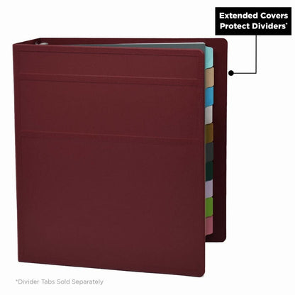 Carstens 2-Inch Heavy Duty 3-Ring Binder - Side Opening, Wine, Durable Plastic, Precision No-Gap Rings, Waterproof Covers, No Pockets, Holds 300 Letter-Sized Sheets, BPA-Free, Made in USA (2823-3R)