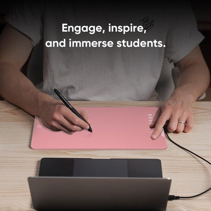 XPPen Deco 01 V3 10x6 Drawing Tablet | 16K Pressure Pen | Battery-Free Stylus | 8 Hotkeys | for OSU Gaming & Teaching | PC/Mac/Android/ChromeOS Compatible | Pink