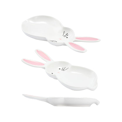 Bico Dreamy Rabbit Ceramic Hand Painted Easter Spoon Rest, Microwave and Dishwasher Safe