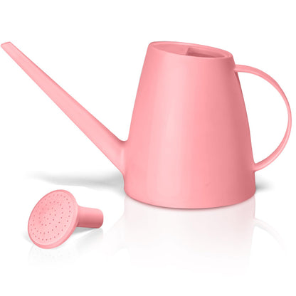 TTAOE GN Plastic Watering Can - for Indoor and Outdoor House Plant Garden - with Long Spout - 1/2 Gallon - Pink