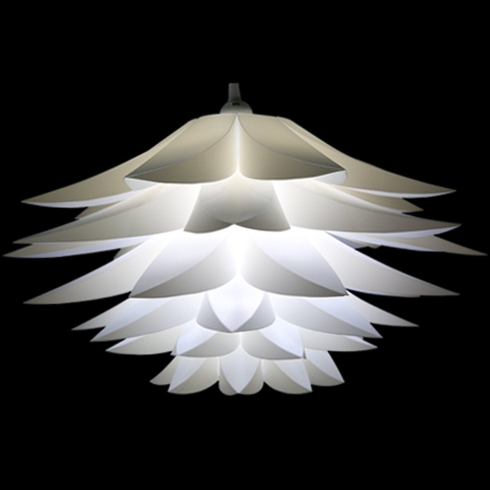 Lightingsky DIY IQ Jigsaw Puzzle Toy Lotus Flower Lamp Shade Ceiling Pendant for Room Decoration (White)