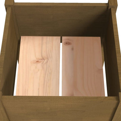 vidaXL Solid Wood Pinewood Garden Planter – Honey Brown, 15.7"x15.7"x27.6", Square, Outdoor Use, Weather-Resistant, Planter Box for Flowers and Plants