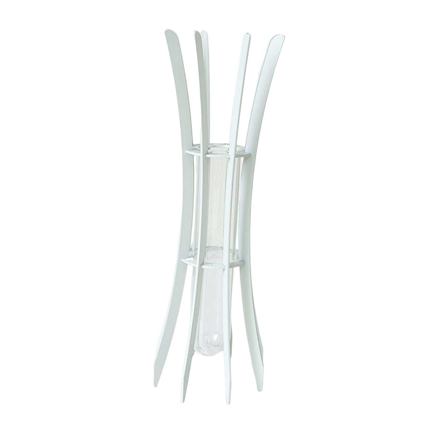 Gcljlmy Hydroponic Plant Glass Tube Flower Vase Desktop Decoration Sturdy Decorative for Plant Propagating Terrariums (White 8x8x24cm)