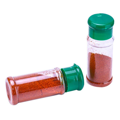 FEOOWV 100 Pcs Empty Plastic Spice Bottles Set for Storing Barbecue Seasoning Salt Pepper and More 75 ml/2.5 oz (Green)