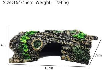 YZHZOM Resin Aquarium Wood Small Reptile Hide Aquarium cave Betta Log Aquarium Ornament pleco cave Snake Hideout (Tree bark)