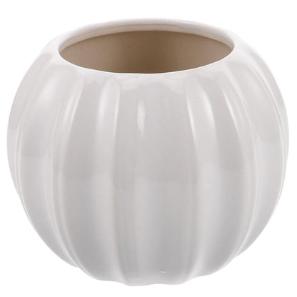 PRETYZOOM Creative Pumpkin-Shaped Ceramic Vase,14x11cm Simple Dried Flower Holder for Home Decor Compact Floral Display Pot for Office Living and Study