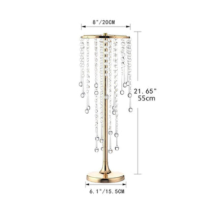 21.7in Tall Gold Vases for Table Centerpieces - 2pcs of Metal Flower Stands with Sparkling Crystal Beads, Elegant Flower Vases for Anniversary Birthday Party Christmas Event Wedding Home Decor