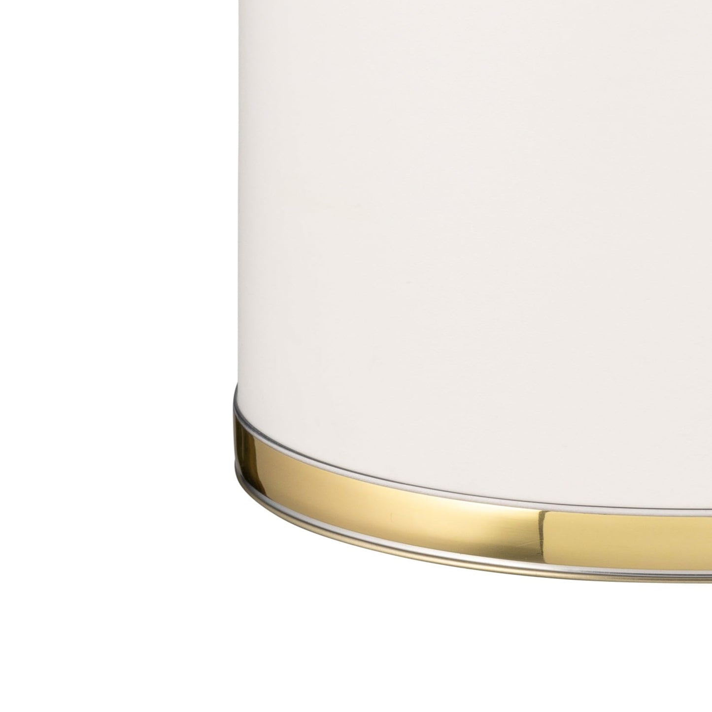 Kraftware 50274 Sophisticates W/Polished 14" Oval Waste Basket Wastebasket, White with Brass