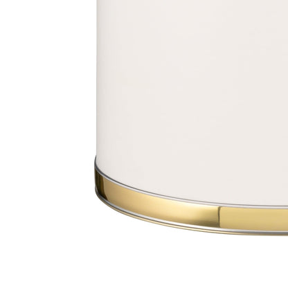 Kraftware 50274 Sophisticates W/Polished 14" Oval Waste Basket Wastebasket, White with Brass