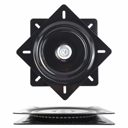 2Pack 8 Inch Lazy Susans Turntable Bearings Swivel Zinc Plate, Black Square Lazy Susan Hardware, Heavy Duty Lazy Susan Replacement Parts for Table, Chair, Round Bar Stools with 500LB Capacity Load