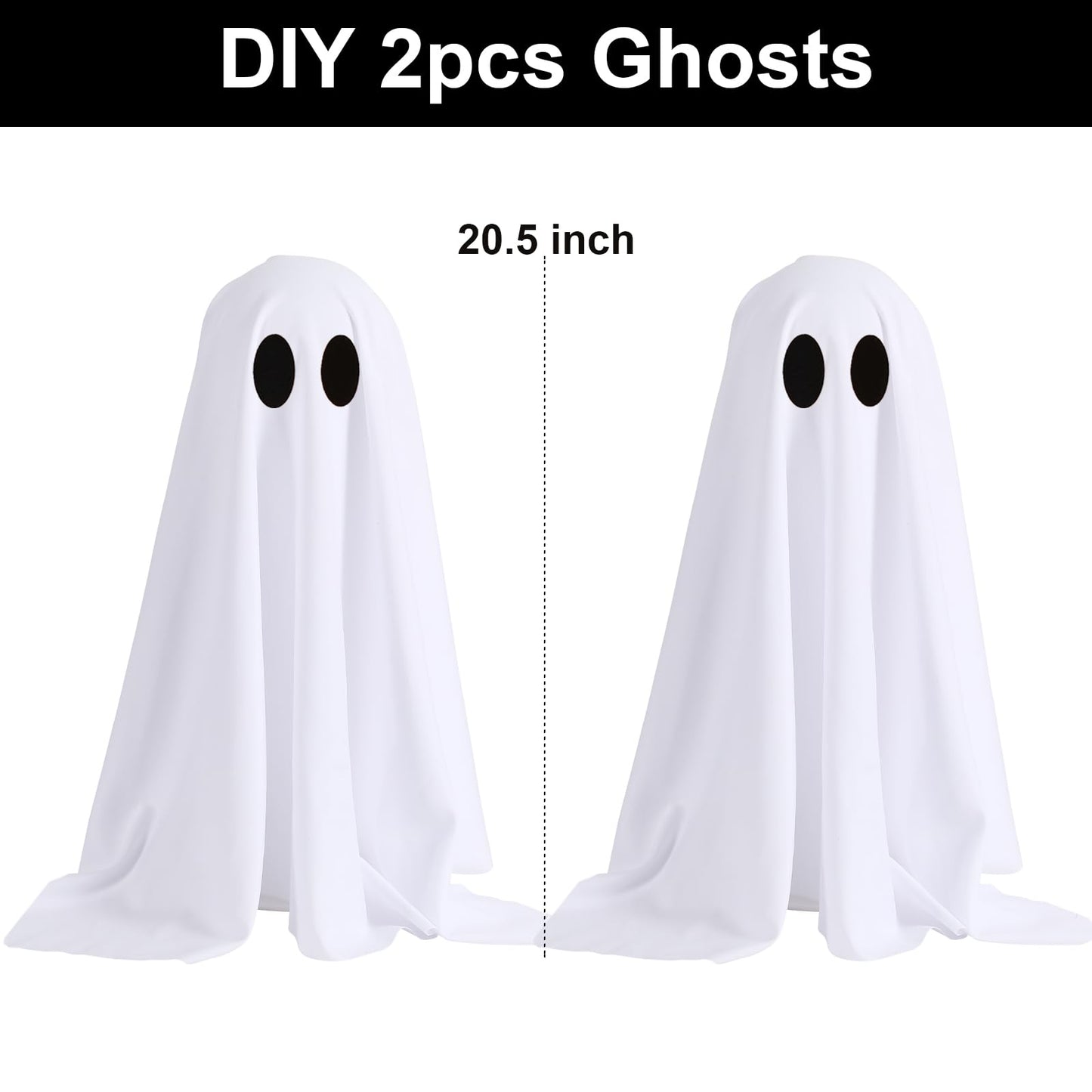 Halloween Decorations -2 Packs Spooky Ghosts with Lights-Scary Ghost for Halloween Decor Indoor Party Home Table Room Kitchen and Fireplace Decor
