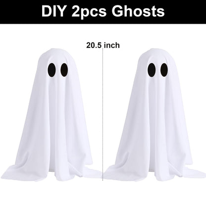 Halloween Decorations -2 Packs Spooky Ghosts with Lights-Scary Ghost for Halloween Decor Indoor Party Home Table Room Kitchen and Fireplace Decor