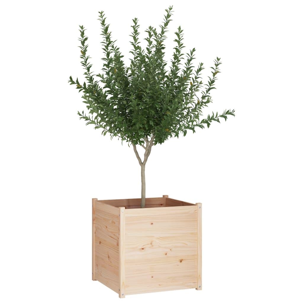 FMPGJLYH Square Garden Planter Box 27.6 in Solid Pinewood Outdoor Raised Flower Bed for Patio Deck Balcony Vegetable Herb Planting