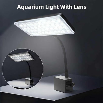 Vimvins Full Spectrum 10W Fish Tank Light Enhanced Edition LED Aquarium Light with Lens, 3 Adjustable Modes(Suitable for 7-16 Inch Tanks)