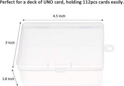 Plastic UNO Card Case Box Holder, High Capacity Playing Card Case, Clear Playing Card Box Storage Card Deck Case (NO Cards) (Set of 2)