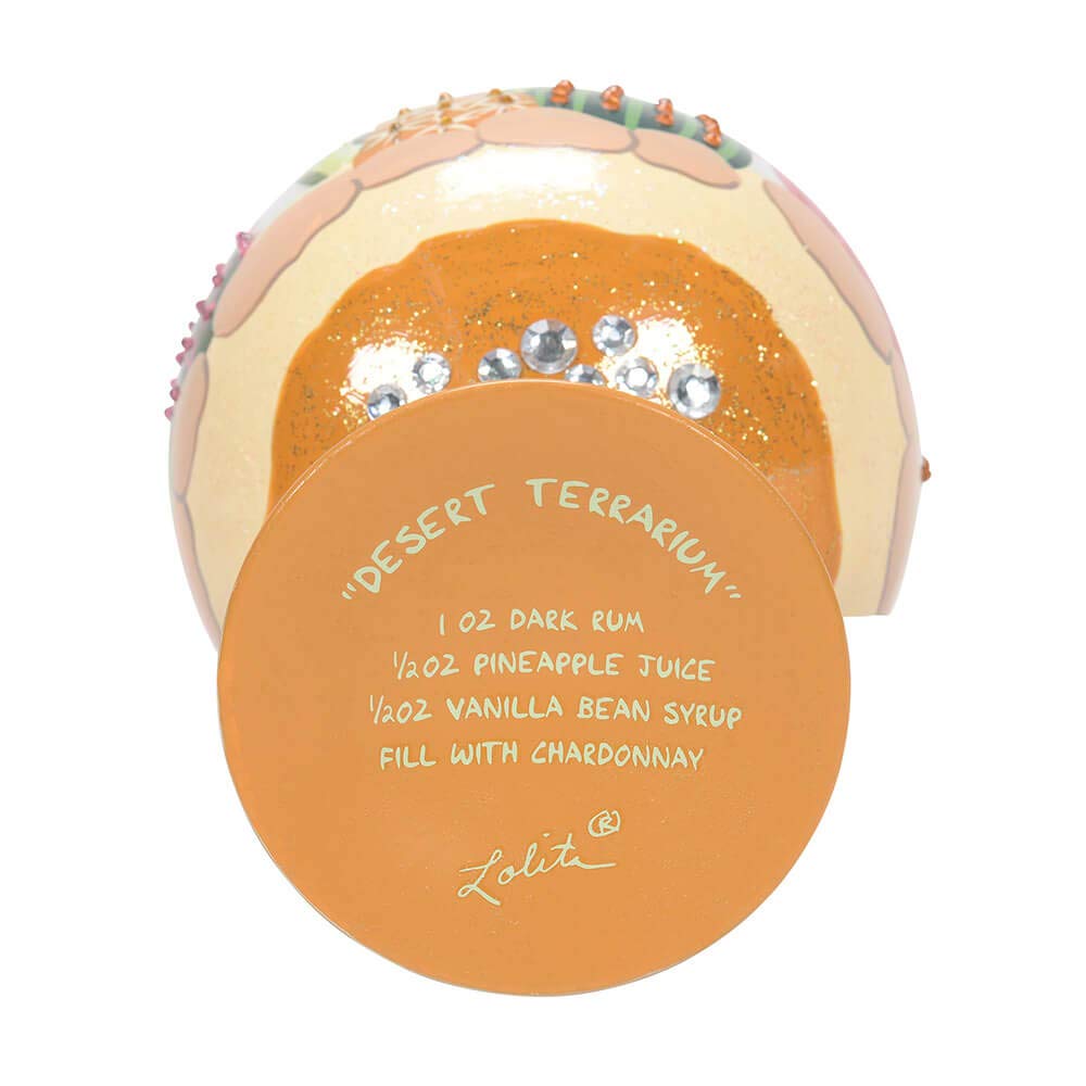Enesco Designs by Lolita Desert Terrarium Copa Artisan Cocktail Glass, 24 Ounce, Multicolor