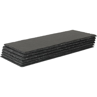 RUNANDYUE 6-Pack 13 * 5.5 Slate Cheese Board for Cheese Meat Appetizers Sushi Cake Fruit,Slate for Laser Engraving Draw, for Brunch Dinner,Reception Meals (6 Pack, 13x5.5)