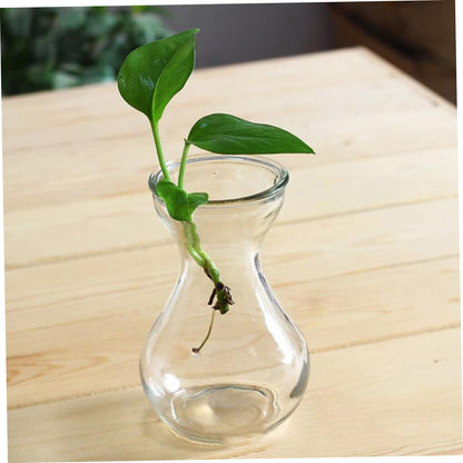 Yardenfun Transparent Glass Craft Vase 5.11X3.54X2.75In Small Flower Container Decorative Planter Inserts for Home Table and Wedding Centerpieces
