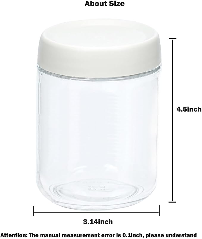 2Pack Overnight Oats Containers with Lids, 16 oz Glass Mason Overnight Oats Jars, Wide Mouth Mason Salad Jars, Airtight Containers for Milk, Cereal, Fruit, Yogurt, Spice Sugar, Salad Dressing