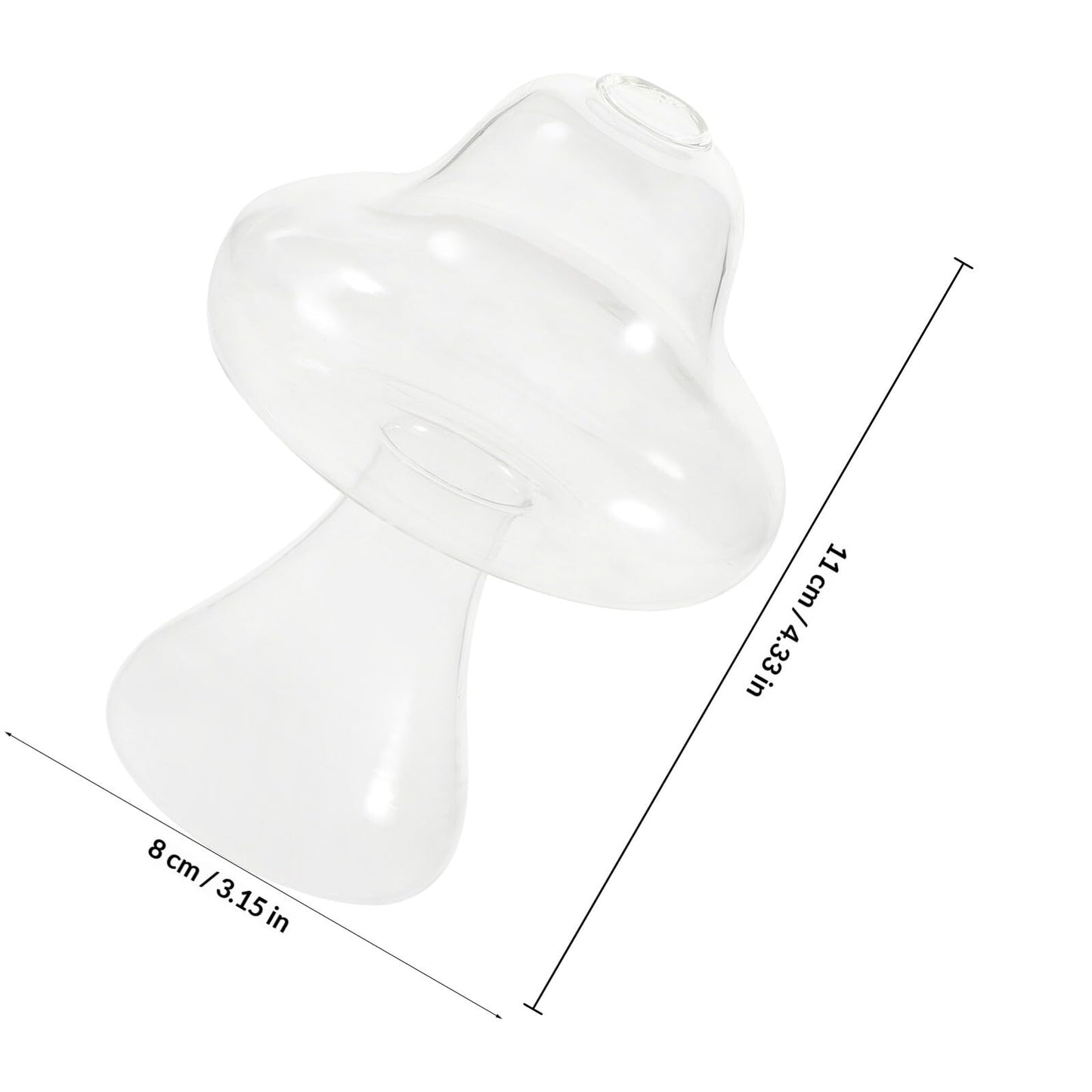 SAFIGLE Mushroom Shaped Glass Vase Hydroponics Flowerpot Plant Container Creative Glass Terrarium for Indoor Home Office Décor