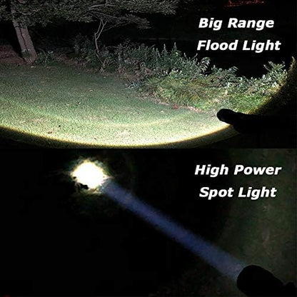 JARDLITE LED Emergency Handheld Flashlight with Adjustable Focus, Water Resistant, 5 Modes, Best Tactical Flashlight for Emergency, Camping and Fishing, 2 Pack