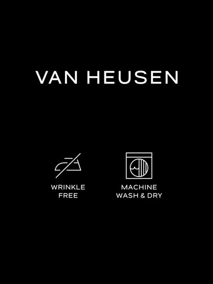 Van Heusen Men's Dress Shirt Regular Fit Poplin Solid, Black, 14" Neck 32"-33" Sleeve