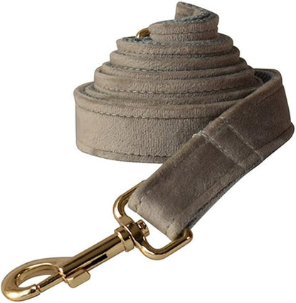 Velvet Dog Collar and Leash Set with Quick Release Metal Buckle | Bright & Stylish Leash and Collar Set, Soft Heavy Duty Pet Collars Adjustable for Samll Medium Large Dogs or Cats