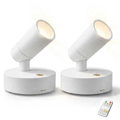 Lsoppn Magnetic Rechargeable Picture Light 2 Pack, Wireless Art Spotlight with Remote & Touch Control, 3 Color Temps Dimmable Wall Light, 2000mAh Battery Accent Lighting for Painting, Gallery, Display