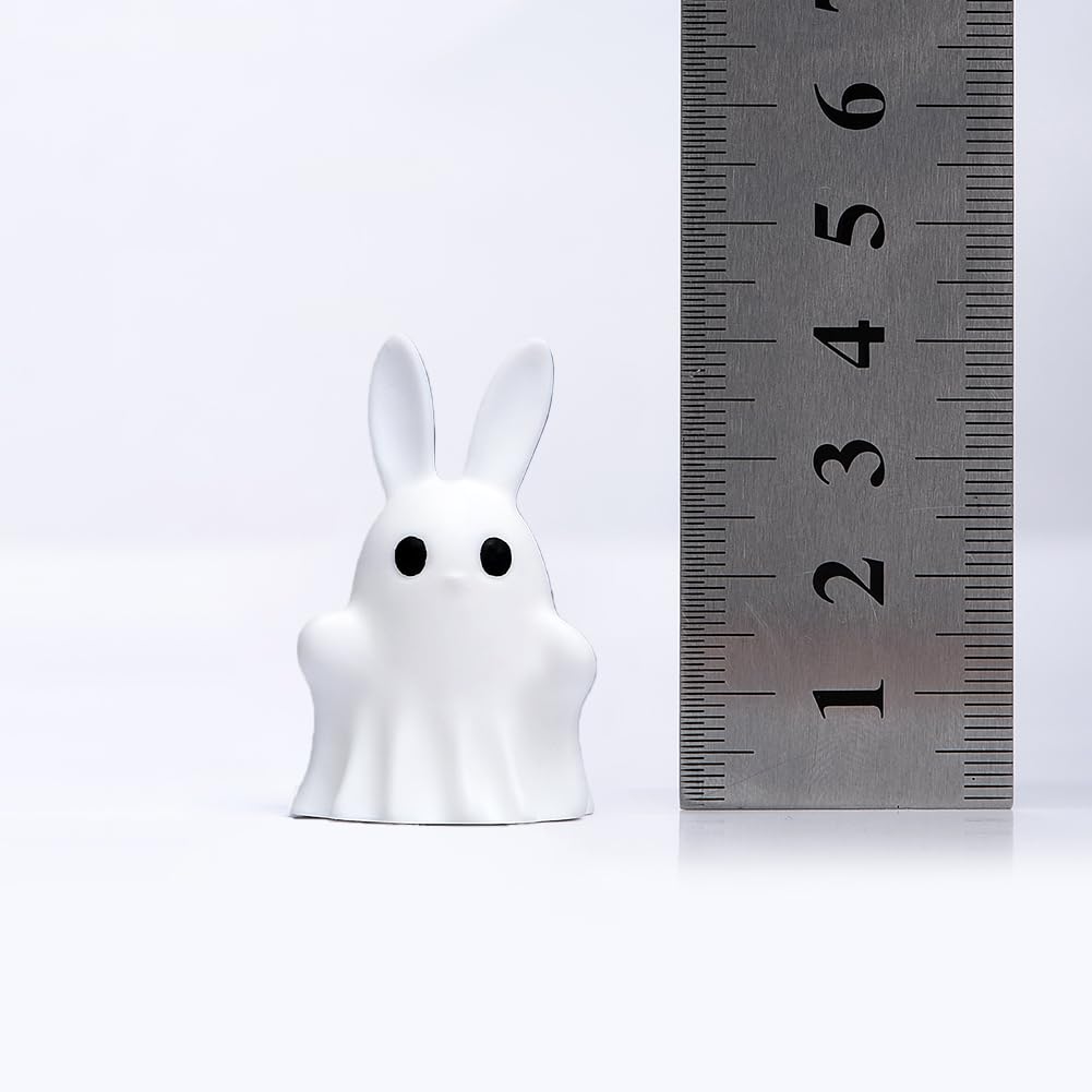 jaming 4PCS Ghost Halloween Desk Decor Mini Figurines,Adorably Spooky Pumpkin Ghosts Home Tabletop Shelf Decorations,Display Statues Party Favors Gift