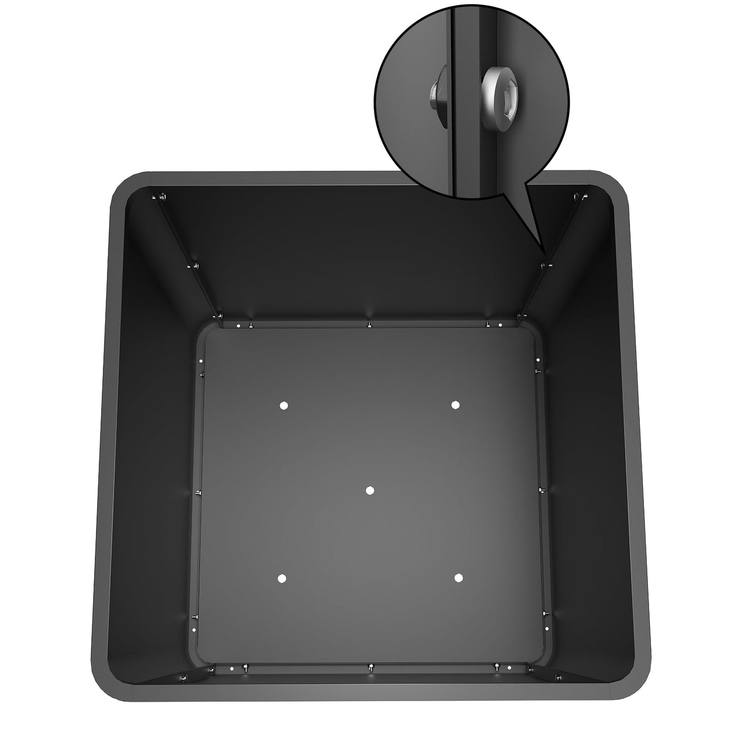 BHCORTEN Large Metal Square Planter 24" L x 24" W x 24" H, Heavy Duty Black Large Outdoor Planters with Drainage Hole for Porch/Patio/Garden