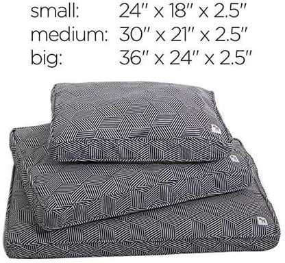 Molly Mutt Sheepy Wool Crate Mat - 100% Cotton Canvas Cover with Temperature-Regulating 100% Natural Wool-Filled Insert Dog Bed - Soft & Supportive Wool-Filled Bed - (30"x21"x2.5", Rough Gem)