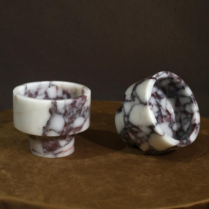 Modern Marble Tealight Holders, Luxurious Votive Candle Holders for Home Decor, Natural Stone Pillar Candle Holder for Table Centerpieces, Elegant Wedding Dinner Party Table Decor