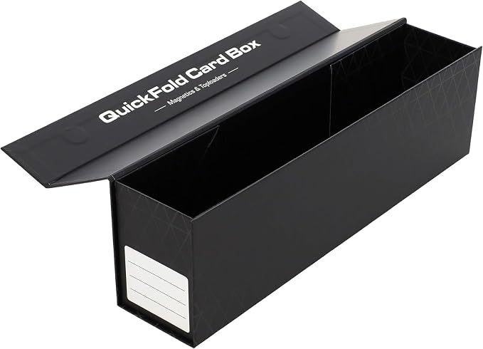 BCW QuickFold® Card Storage Boxes for Magnetics & Toploaders – 6 Pack | Trading Card Holder Box with Magnetic Closure | Easy Fold Assembly for Sports and TCG Cards