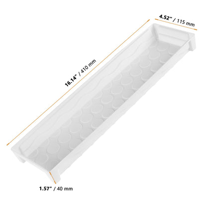 YAUFWUA 10 PCS Plastic Plant Growing Trays, 16 x 4.5 x 1.6 Inch Rectangular Windowsill Plant Saucer Drip Tray for Indoor Outdoor, White Plant Tray to Catch Water for Flower Succulent Pot Planter
