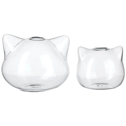 BESTOYARD 2pcs Cat Shape Glass Hydroponic Vases Decorative Floral Art Holder Small Green Plant Container for Home Office Desktop