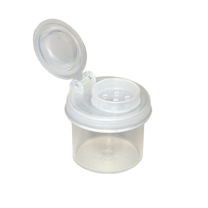 BRAZZA Salt and Pepper Shakers Moisture Proof Set Perfect to go Camping Picnic Outdoors Kitchen Lunch Boxes Travel Spice Set Clear with Black Lids Plastic Airtight Spice Jar Dispenser (5 mini)