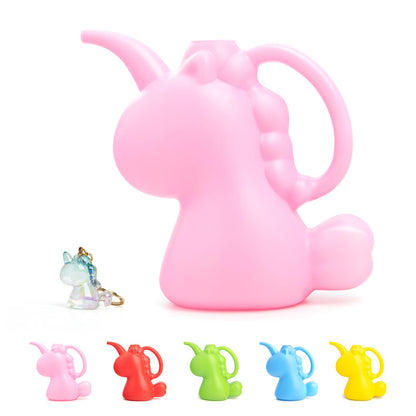 XXXFLOWER Unicorns Indoor Watering Can, 1 L Cute Animal Water Cans, Novelty Unicorns Shape Watering Pot for Office House Indoor Garden（Pink）