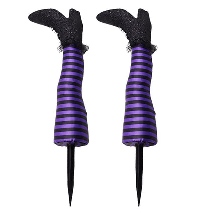 Toddmomy Witch Legs Yard Stakes 18 Inch Halloween Garden Decor Outdoor Lawn Porch Witch Legs for Pumpkin Spooky Halloween Decorations