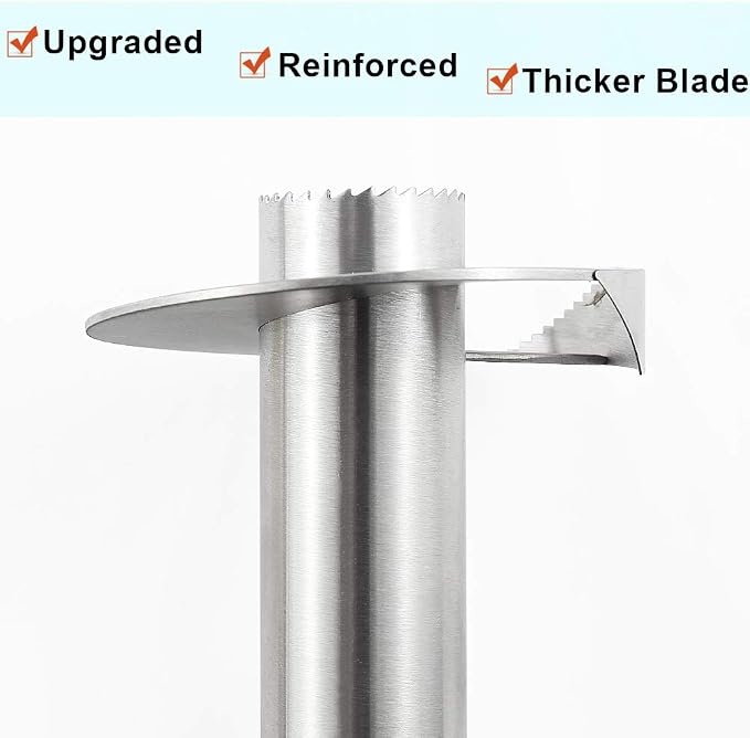 Pineapple Corer, [Upgraded, Reinforced, Thicker Blade] Newness Premium Pineapple Corer Remover, Stainless Steel Pineapple Core Remover Kitchen Tool with Sharp Blade for Diced Fruit Rings, Gray