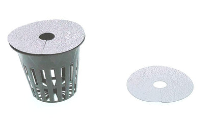 HORTIPOTS 2 Inch Net Pot 2 in Wide Rim Design with Reflective Net Pot Lids (Set of 75)