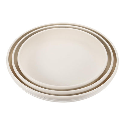 PATIKIL Plant Saucer Tray, 3 Pack 8/9/11 Inch Plastic Round Plant Saucer Flower Planter Drip Tray for Indoors Outdoors Patio Balcony, Beige
