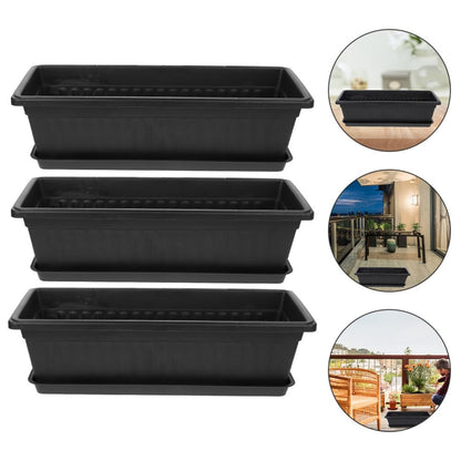 BESPORTBLE 3sets Breathable Plastic Plant Pots Saucer for Succulents and Orchids Nursery Planters for Balcony Gardening and for Indoor and Outdoor Use