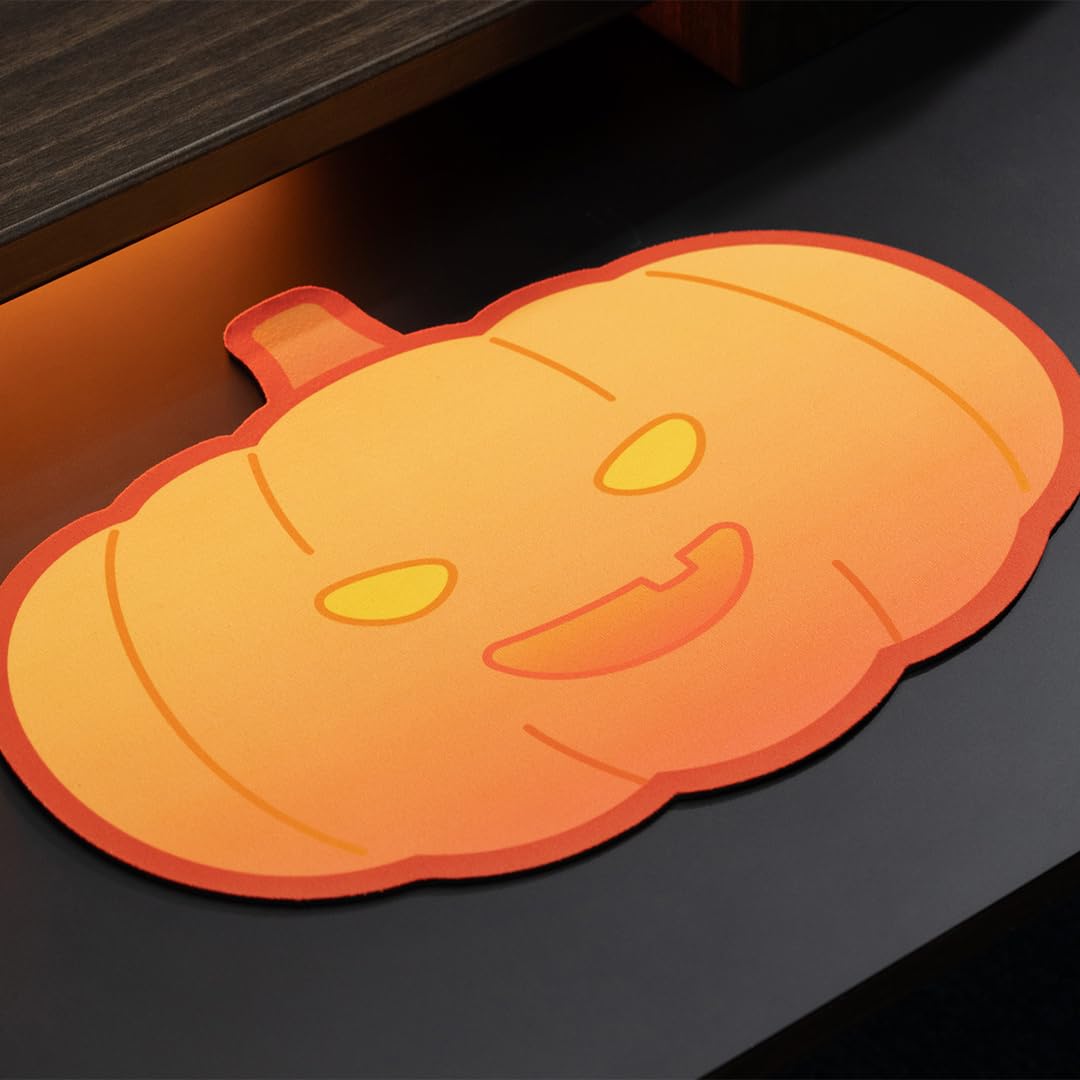 OOCTPK Chilkey Halloween Pumpkin Mouse Keyboard Pad, 17.7" x 12.8" Large Desk Mat for Mouse, Funny Cute Gaming Mousepad with Non-Slip Rubber Base Keyboard Pad for Office & Home Desk Decorations