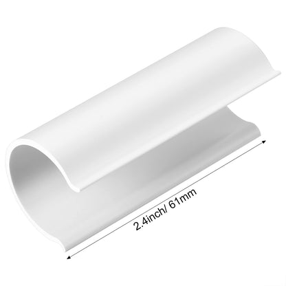 Jetec 64 Pieces PVC Pipe Clips Pool Cover Clamps for Above Ground Pools for Greenhouses, Row Covers, Shelters, Bird Protection, 2.4 Inches Long(1/2 Inch,White)