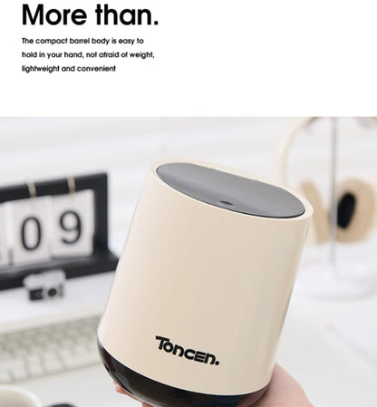 Mini Desk Trash Can with Top Lid Small Table Round Wastebasket Mini Garbage Cans Waste Bin for Office Home Living Room Car (Beige)