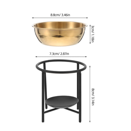 NUOBESTY Essential Oil Warmer with Stainless Steel Bowl Wax Melt Diffuser Oil Burner for Tealights Aromatherapy Burner for Meditation Room Accessories Modern Home Decor