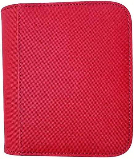 Ringless Card Binder for Trading Cards - 40 Pocket Side-Loading Card Album with 20 Sleeves, Lightweight Zipper Storage Folders for TCG, MTG, Sports Cards (Baseball, Football) (Red)